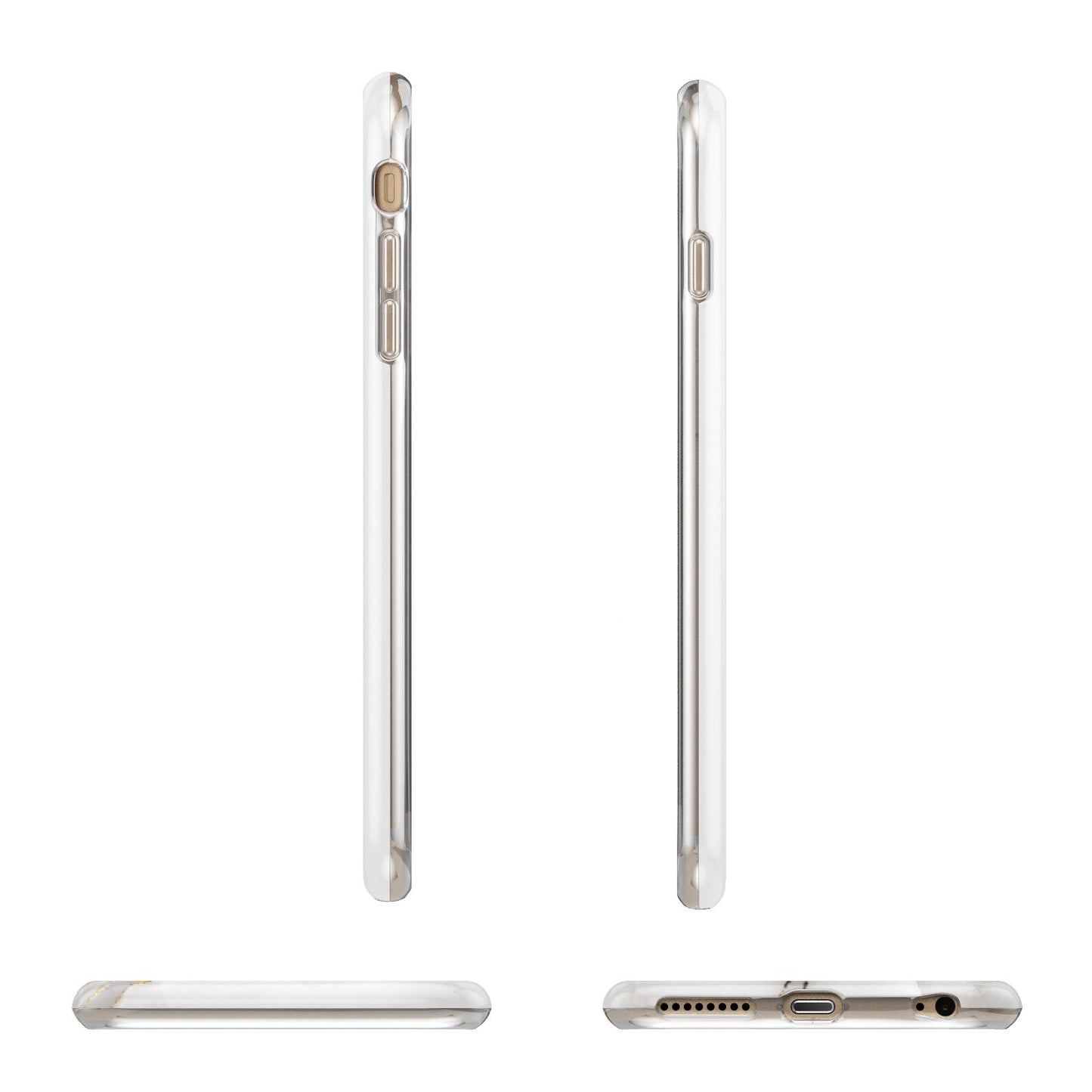 White And Gold Marble Apple iPhone 6 Plus 3D Wrap Tough Case Alternative Image Angles