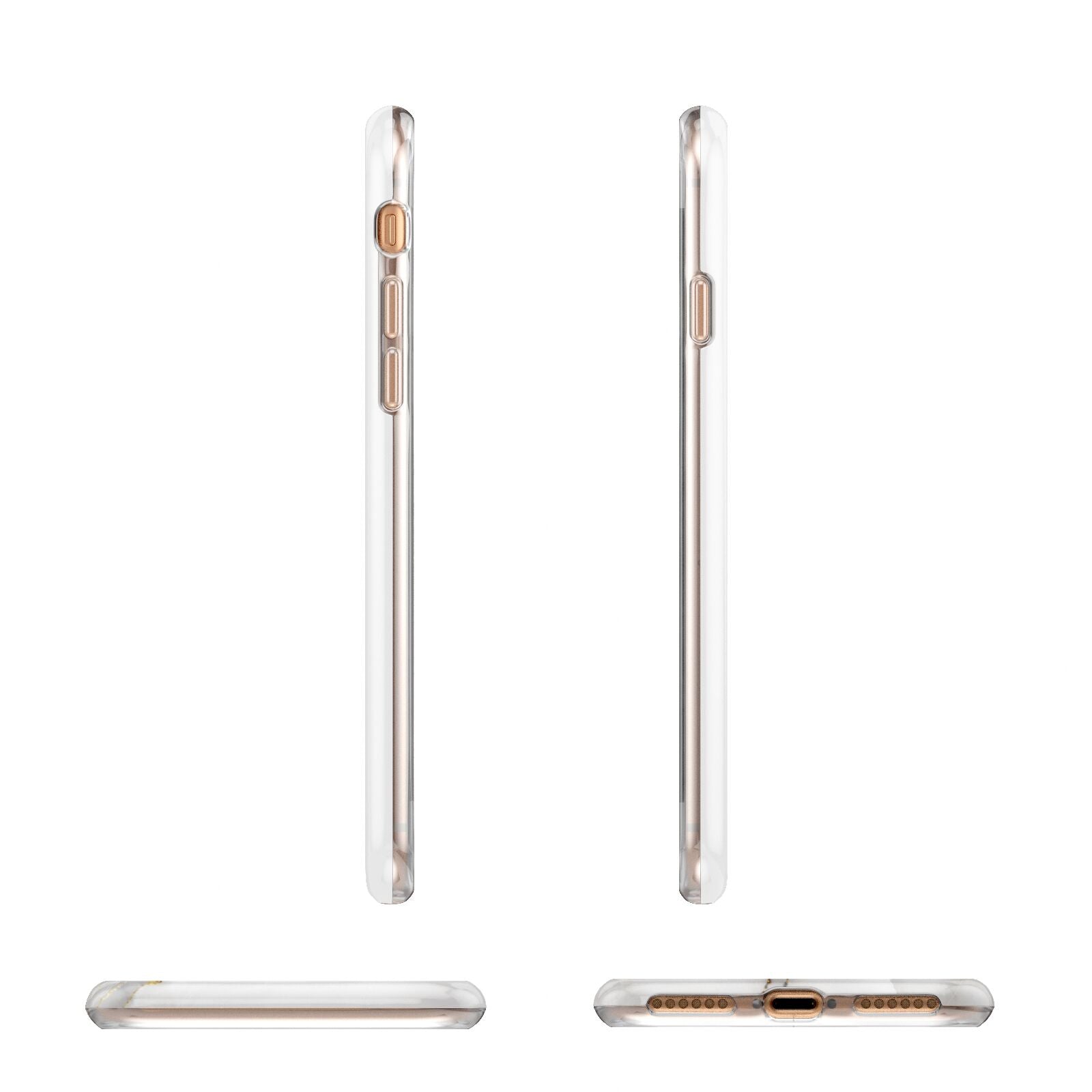 White And Gold Marble Apple iPhone 7 8 3D Wrap Tough Case Alternative Image Angles