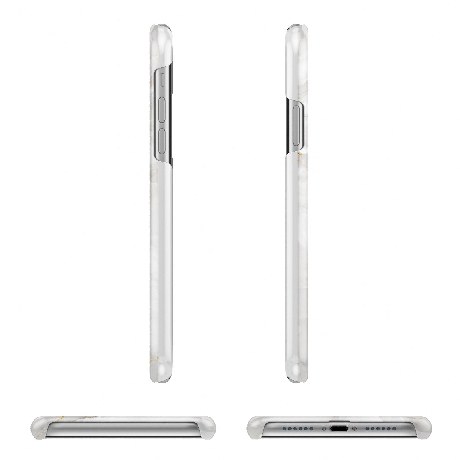 White And Gold Marble Apple iPhone XR 3D Wrap Snap Case Angled Images on White Phone