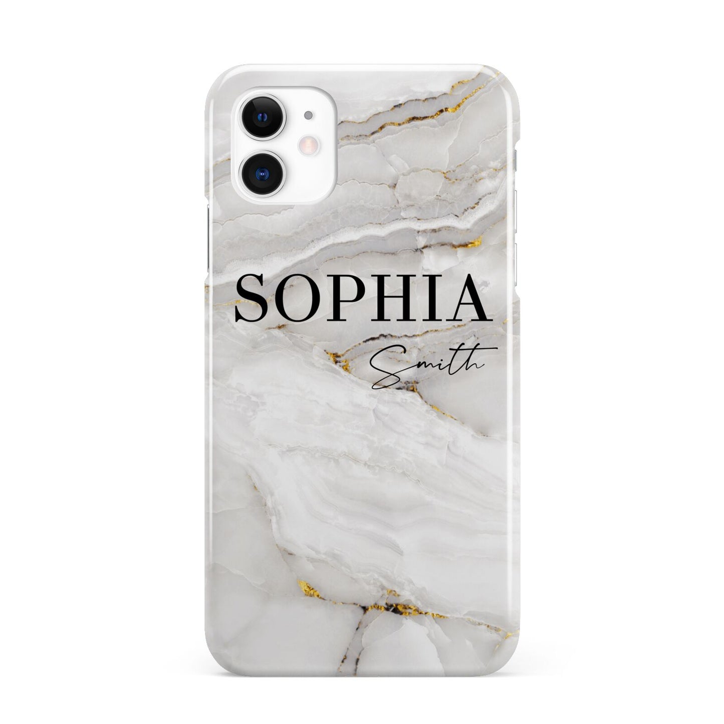 White And Gold Marble iPhone 11 3D Snap Case