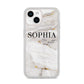 White And Gold Marble iPhone 14 Clear Tough Case Starlight