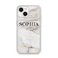 White And Gold Marble iPhone 14 Glitter Tough Case Starlight