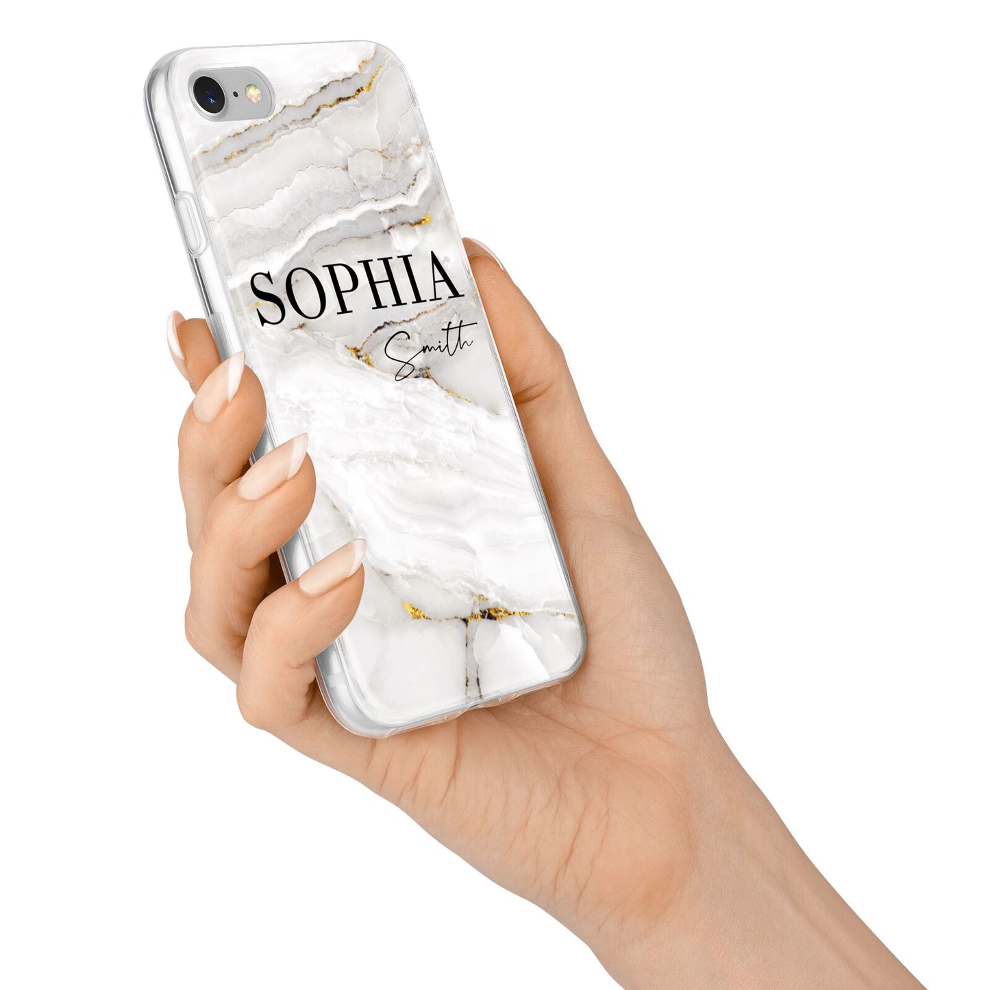 White And Gold Marble iPhone 7 Bumper Case on Silver iPhone Alternative Image