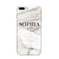 White And Gold Marble iPhone 8 Plus Bumper Case on Silver iPhone