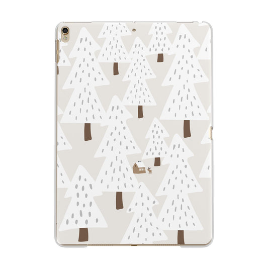 White Christmas Forest Apple iPad Gold Case