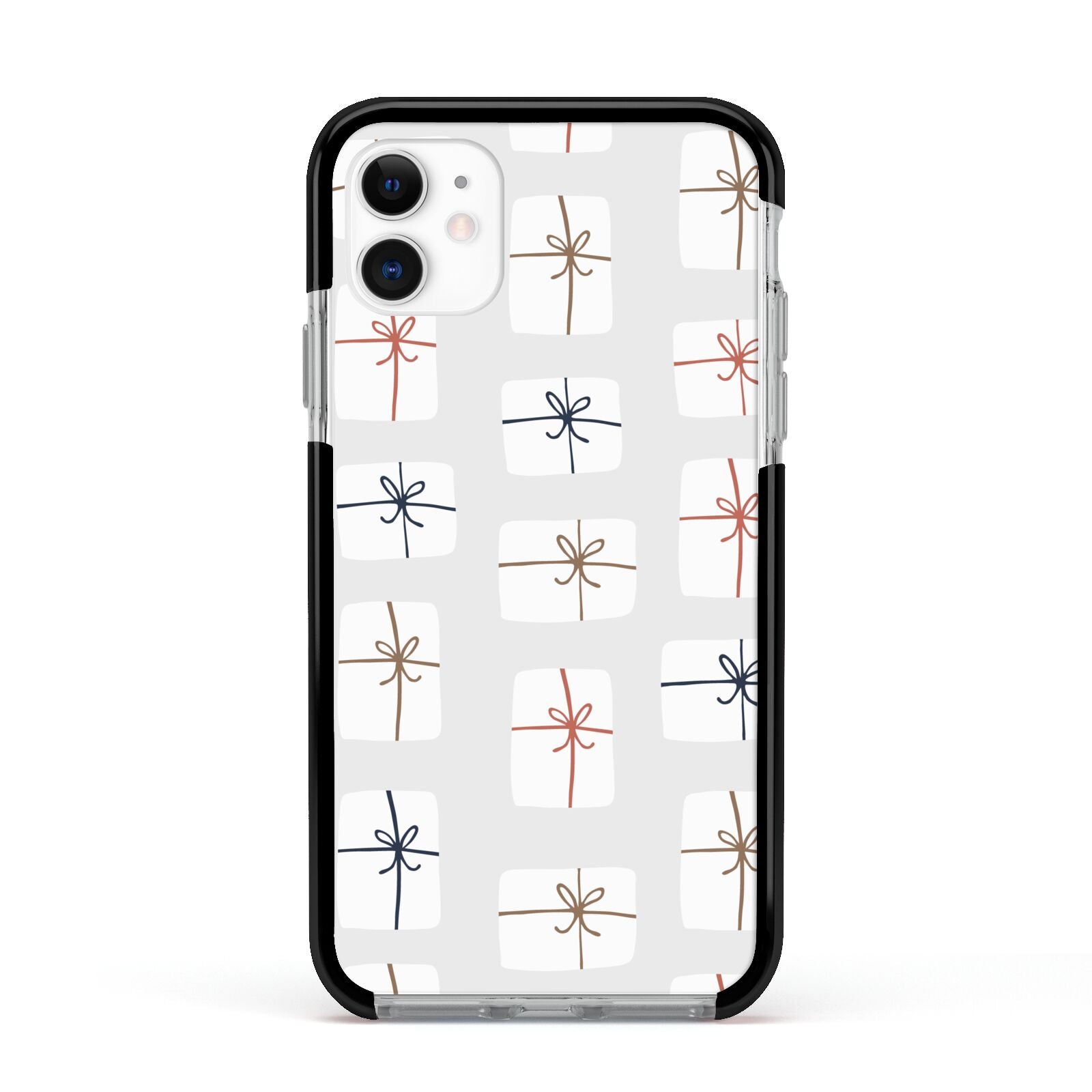 White Christmas Forest Apple iPhone 11 in White with Black Impact Case