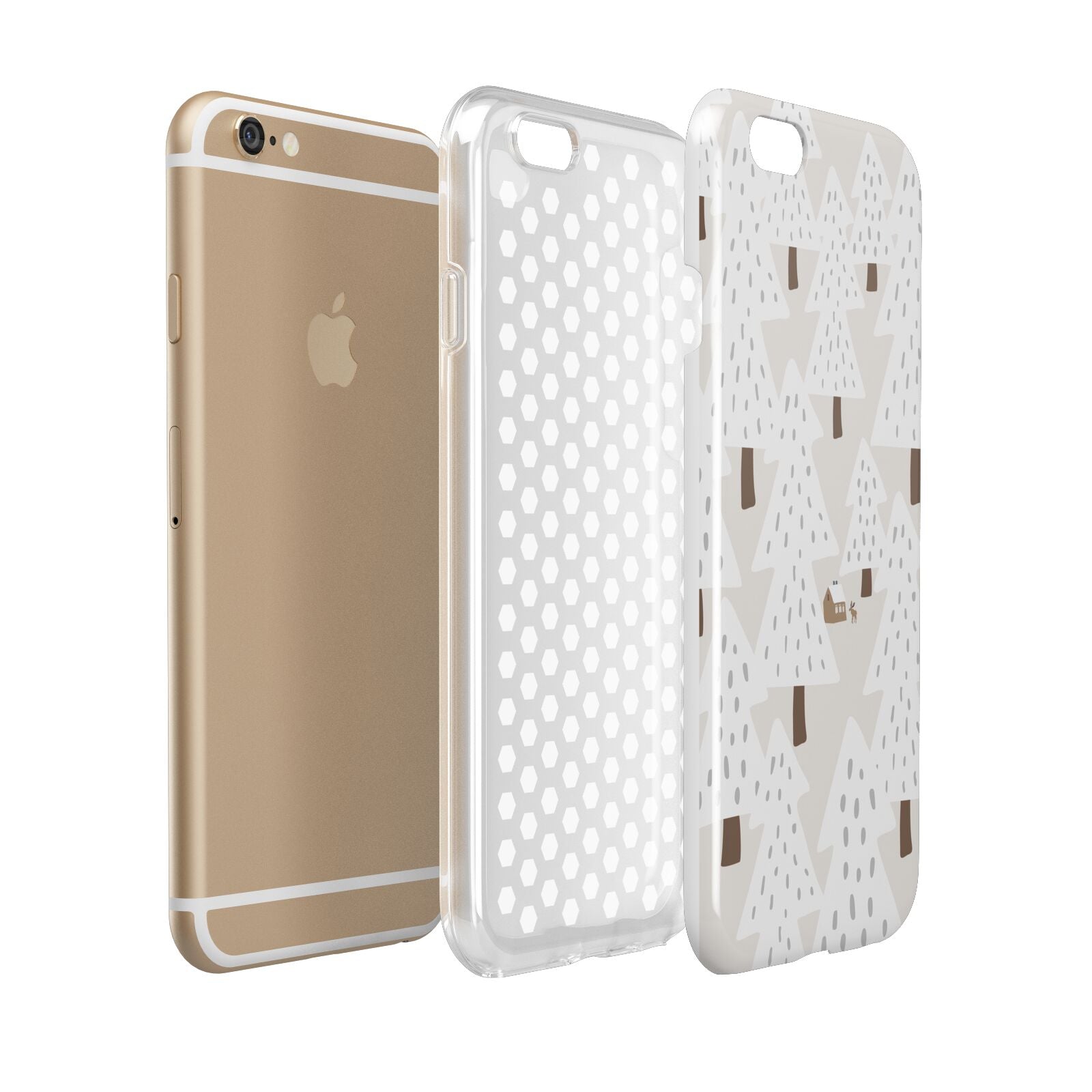 White Christmas Forest Apple iPhone 6 3D Tough Case Expanded view