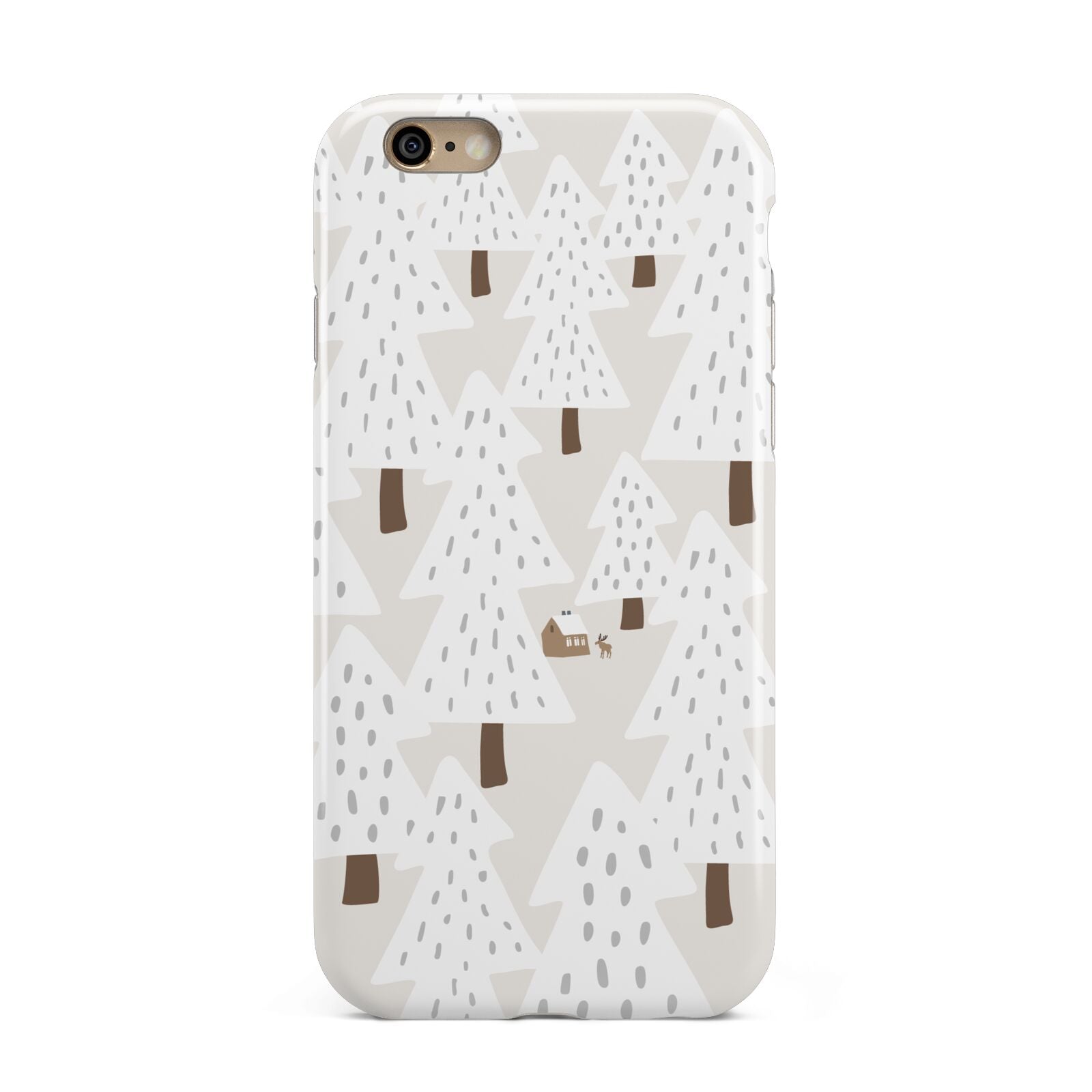 White Christmas Forest Apple iPhone 6 3D Tough Case