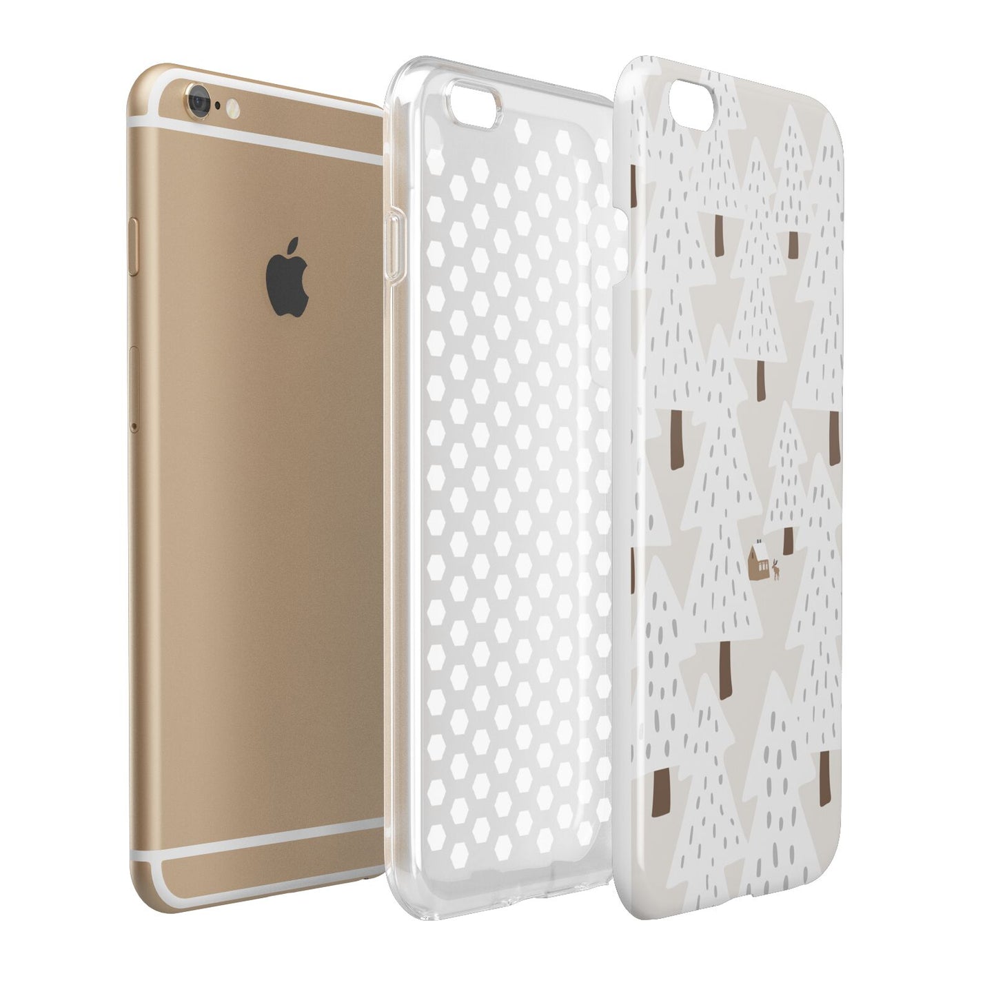 White Christmas Forest Apple iPhone 6 Plus 3D Tough Case Expand Detail Image