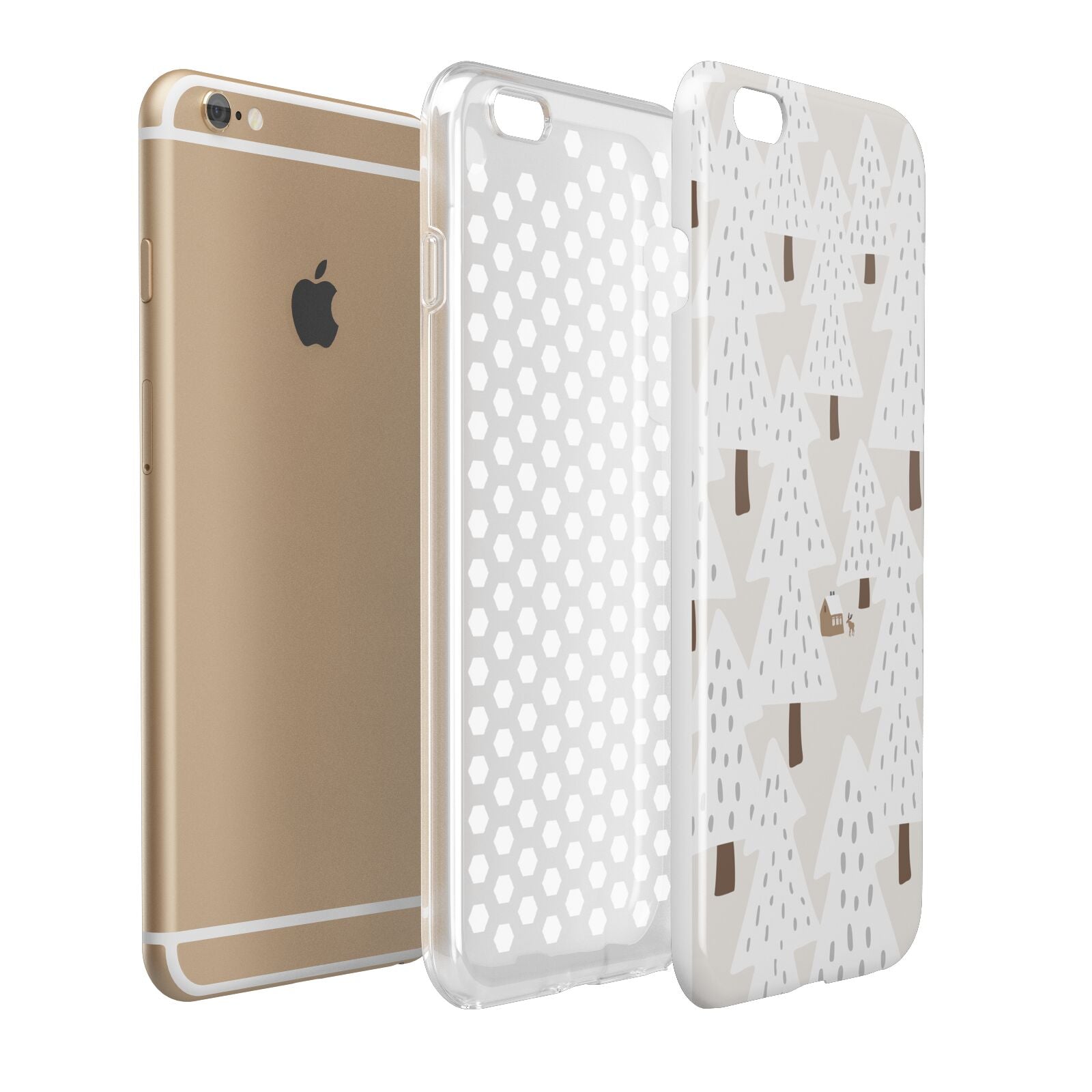 White Christmas Forest Apple iPhone 6 Plus 3D Tough Case Expand Detail Image