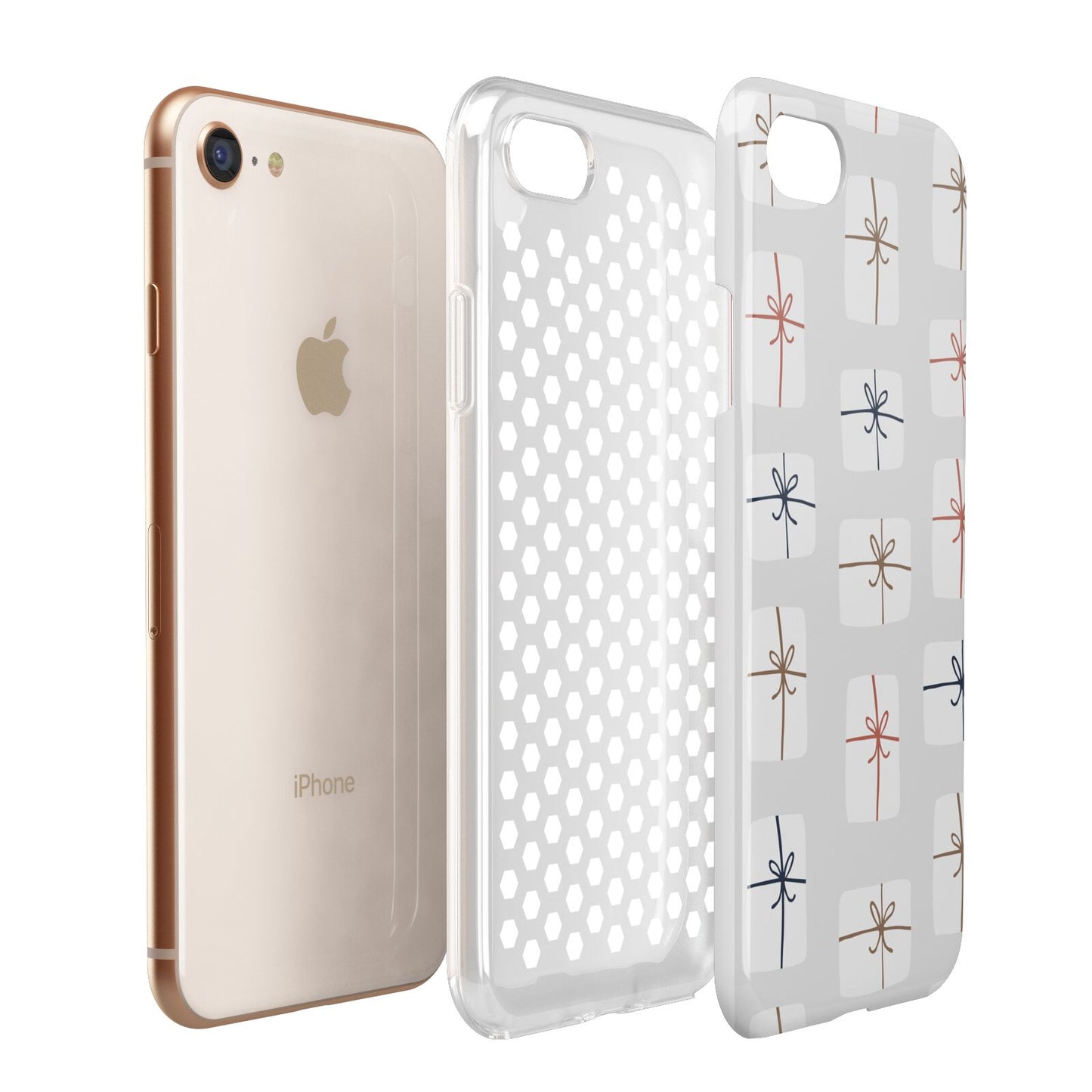 White Christmas Forest Apple iPhone 7 8 3D Tough Case Expanded View