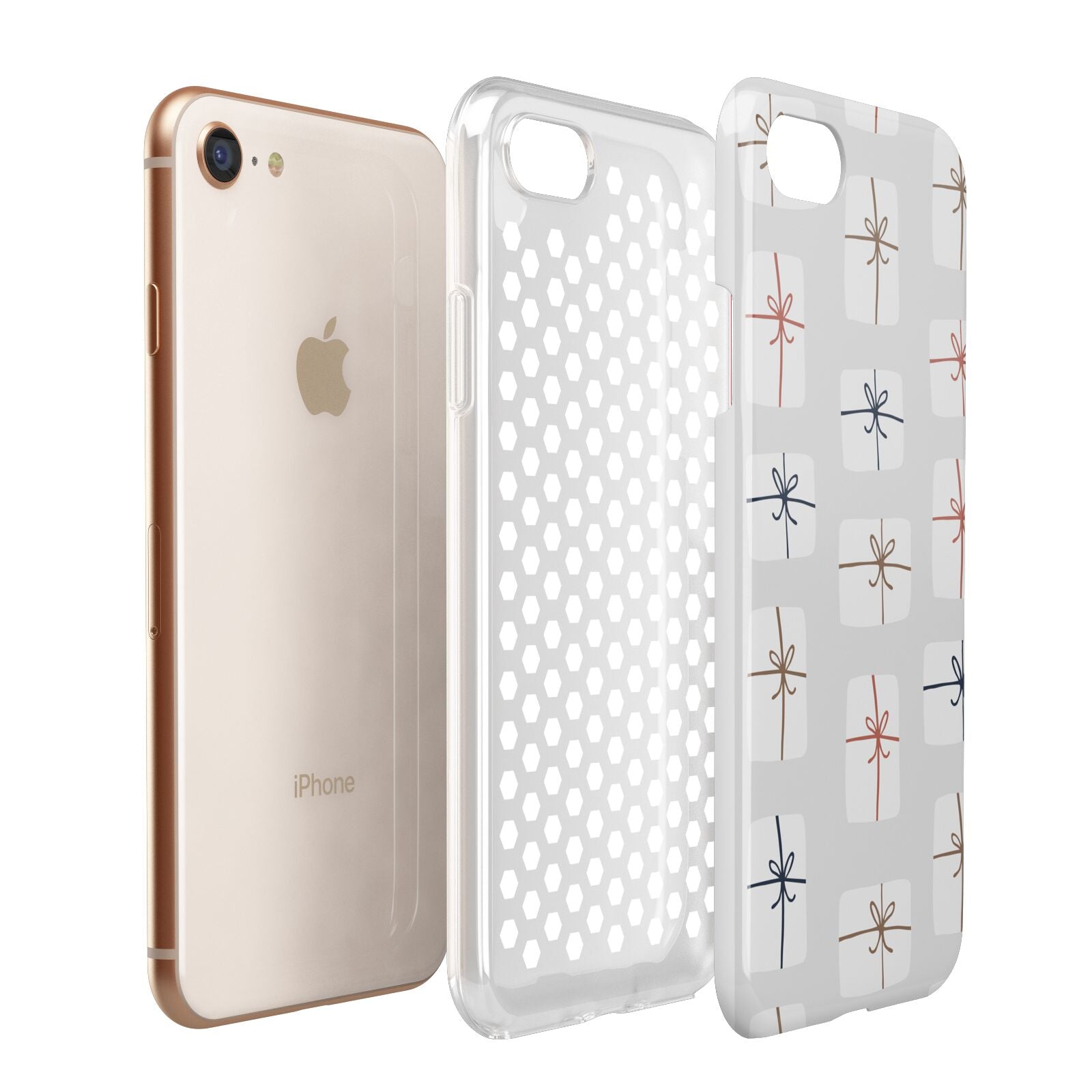 White Christmas Forest Apple iPhone 7 8 3D Tough Case Expanded View