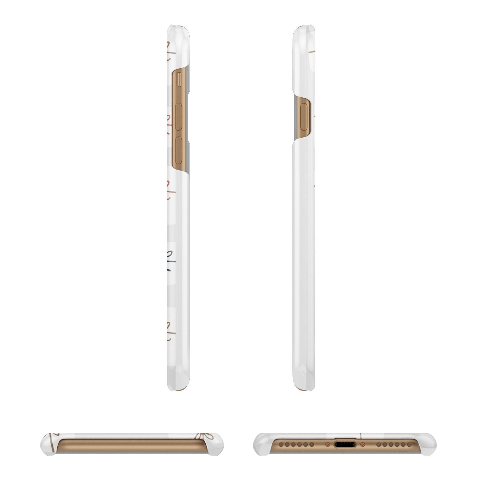 White Christmas Forest Apple iPhone 7 8 3D Wrap Snap Case Angled Images