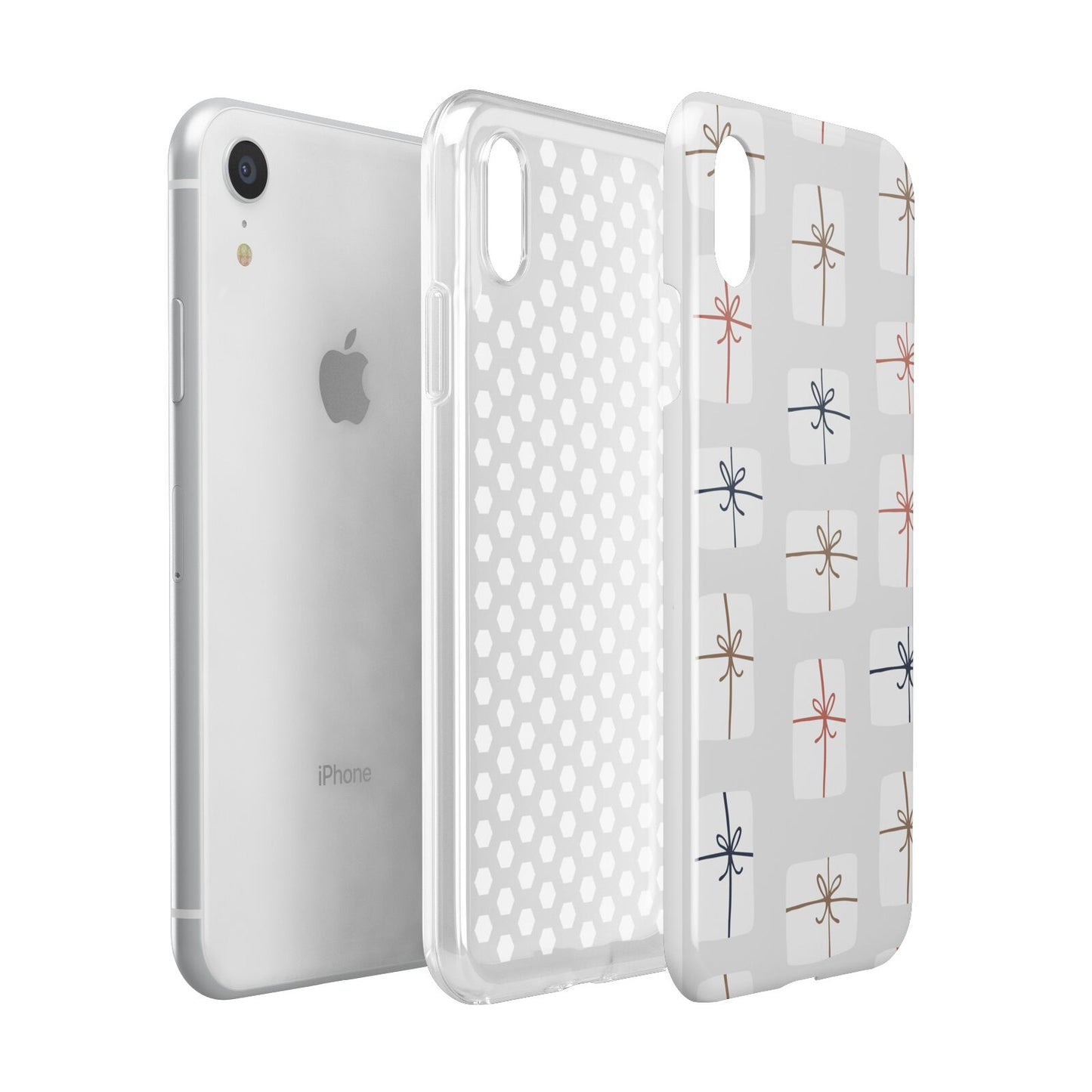 White Christmas Forest Apple iPhone XR White 3D Tough Case Expanded view