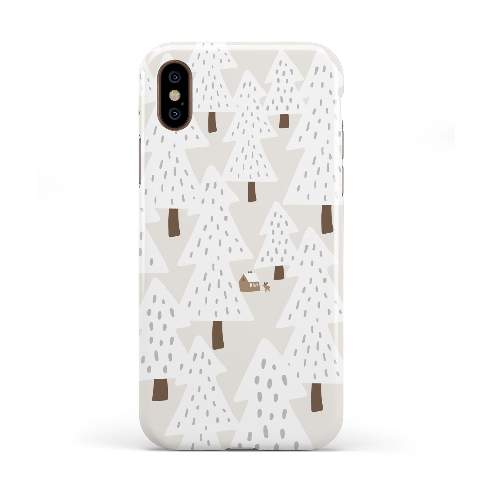 White Christmas Forest Apple iPhone XS 3D Tough