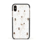 White Christmas Forest Apple iPhone Xs Impact Case Black Edge on Gold Phone