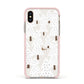 White Christmas Forest Apple iPhone Xs Impact Case Pink Edge on Gold Phone