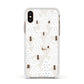 White Christmas Forest Apple iPhone Xs Impact Case White Edge on Gold Phone