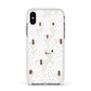 White Christmas Forest Apple iPhone Xs Impact Case White Edge on Silver Phone