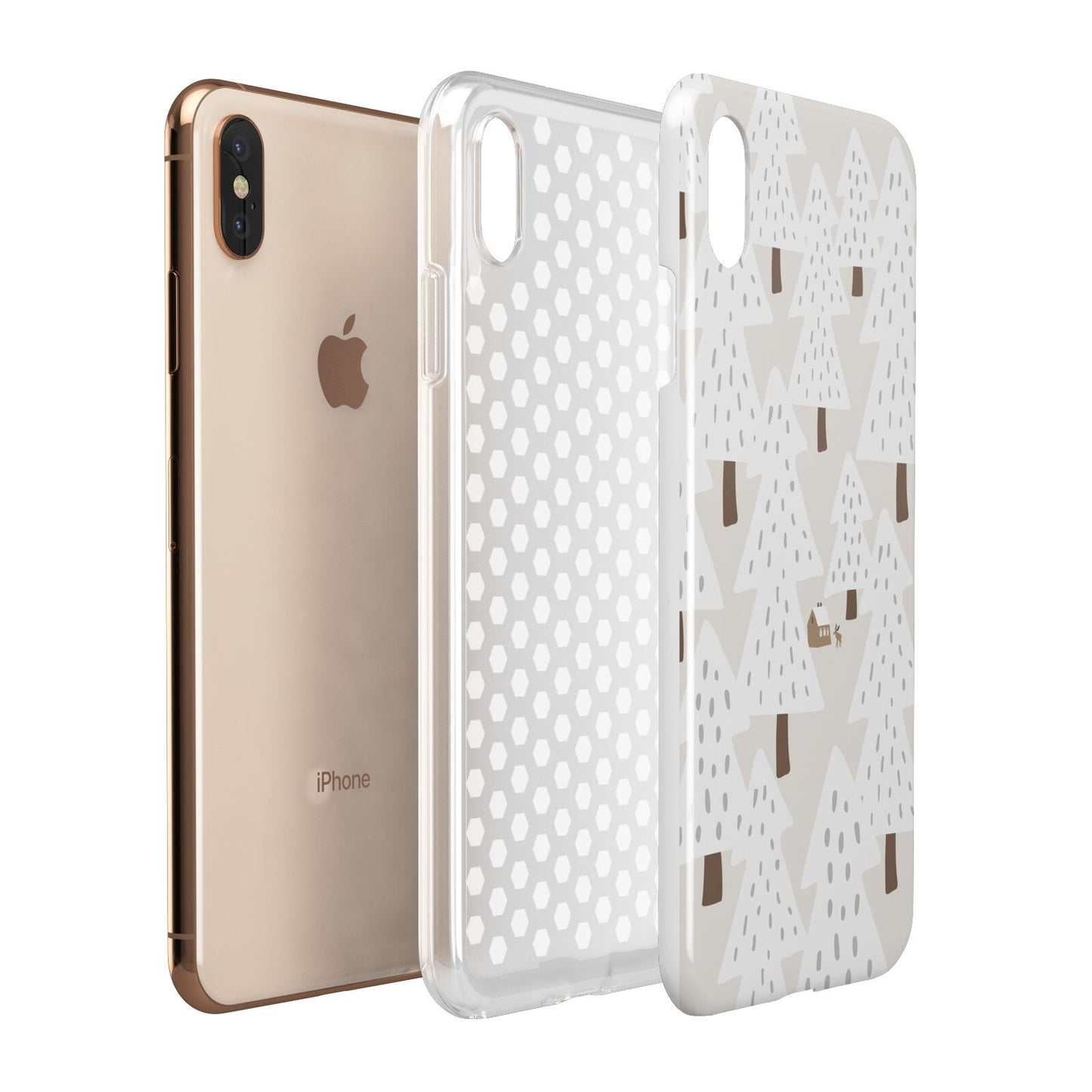 White Christmas Forest Apple iPhone Xs Max 3D Tough Case Expanded View