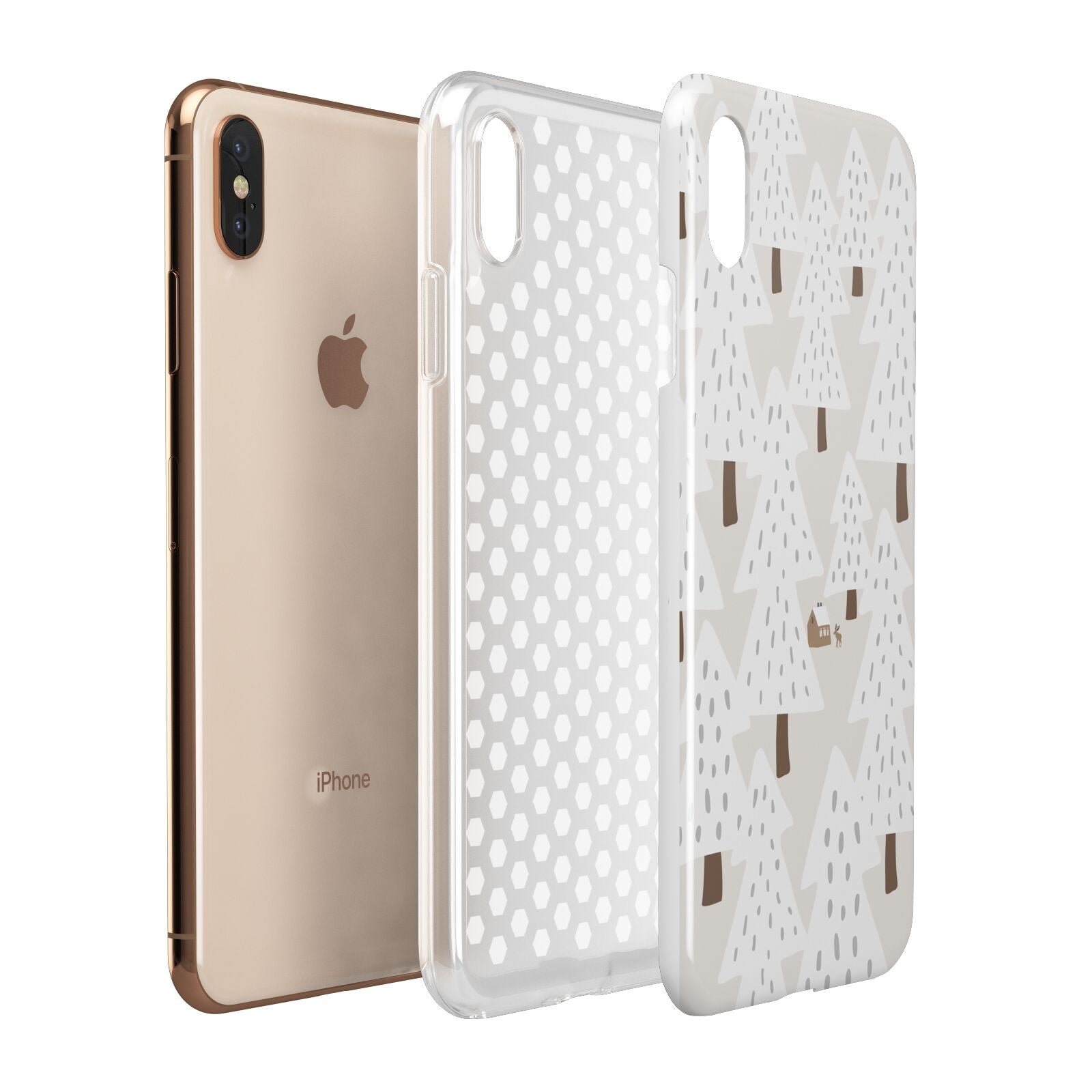 White Christmas Forest Apple iPhone Xs Max 3D Tough Case Expanded View