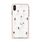 White Christmas Forest Apple iPhone Xs Max Impact Case Pink Edge on Gold Phone
