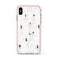 White Christmas Forest Apple iPhone Xs Max Impact Case Pink Edge on Silver Phone