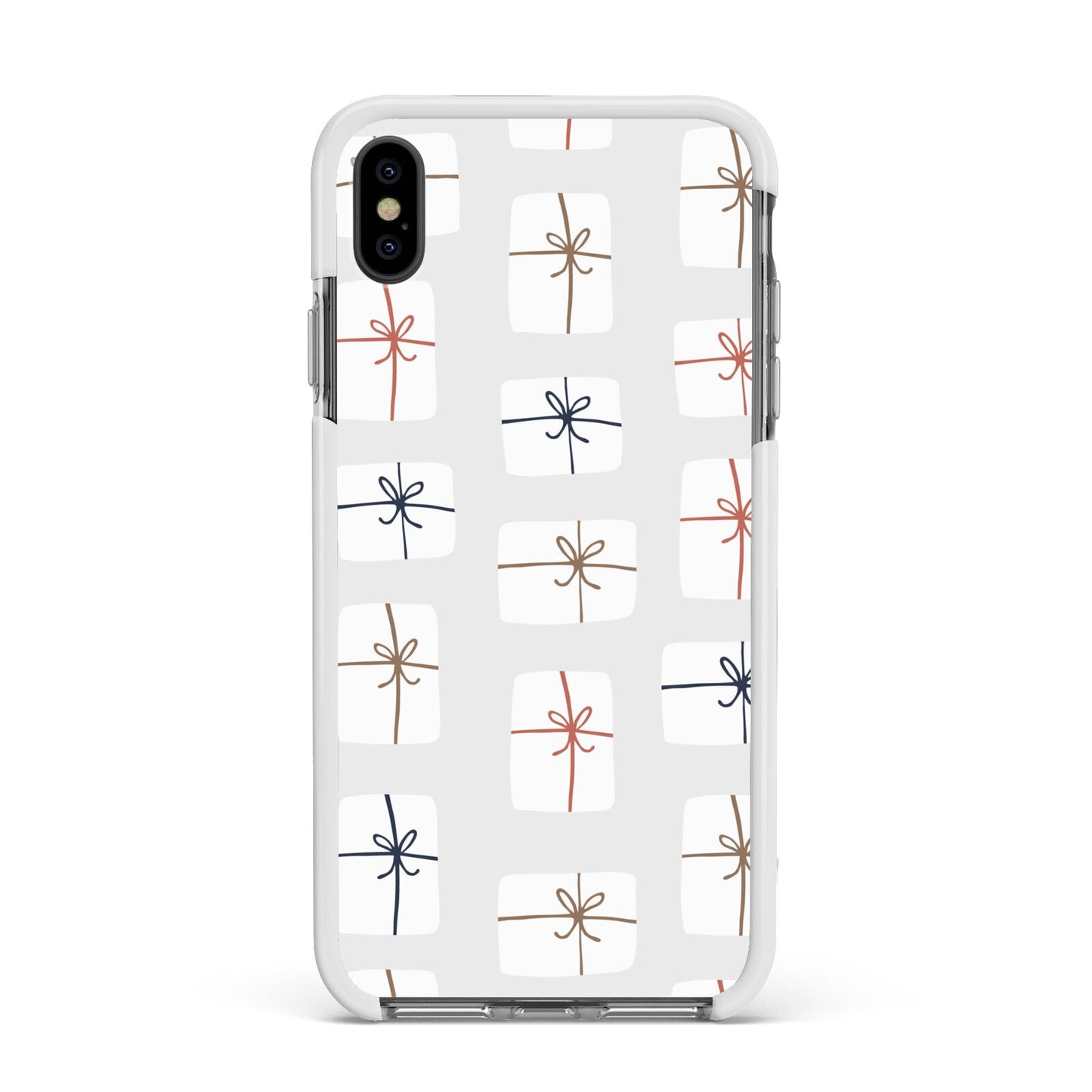White Christmas Forest Apple iPhone Xs Max Impact Case White Edge on Black Phone