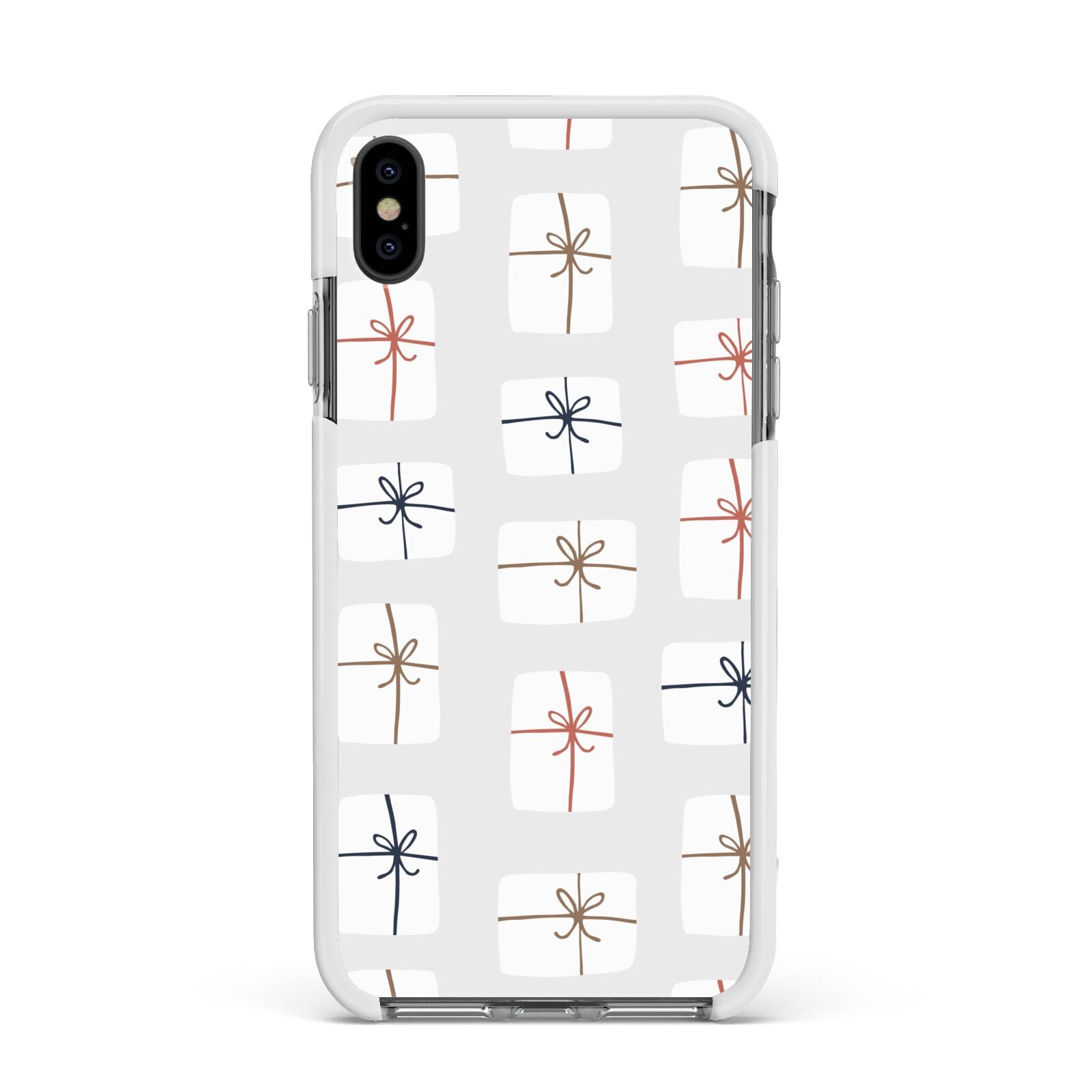 White Christmas Forest Apple iPhone Xs Max Impact Case White Edge on Black Phone