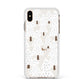 White Christmas Forest Apple iPhone Xs Max Impact Case White Edge on Gold Phone