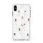 White Christmas Forest Apple iPhone Xs Max Impact Case White Edge on Silver Phone