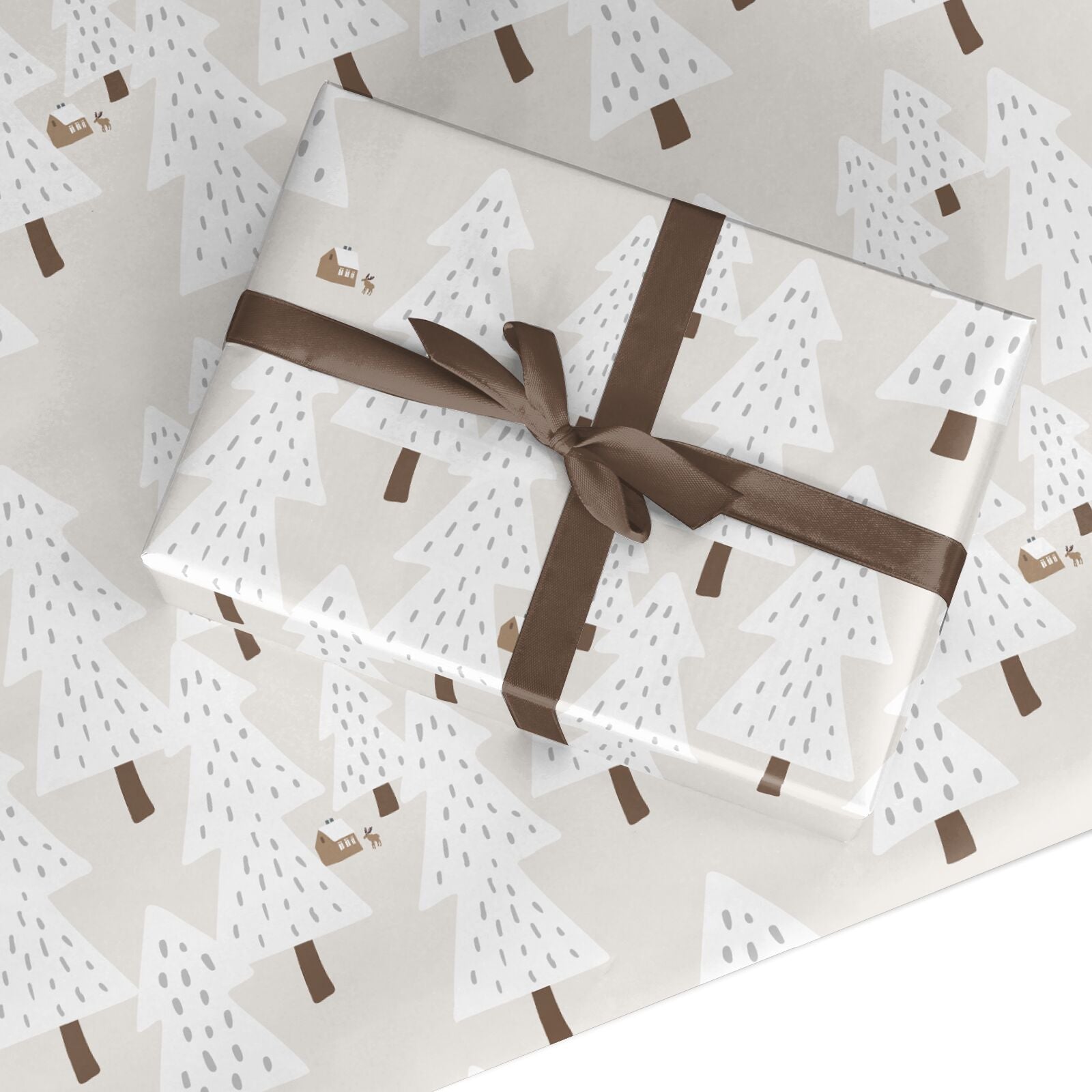 White Christmas Forest Custom Wrapping Paper