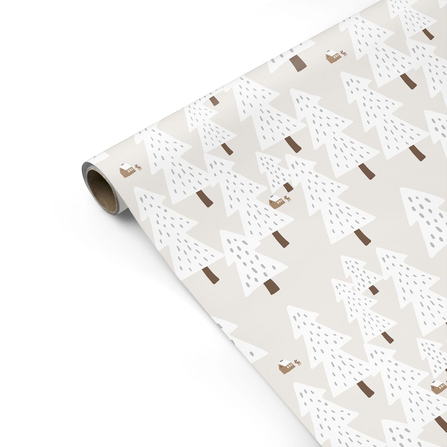 White Christmas Forest Personalised Gift Wrap
