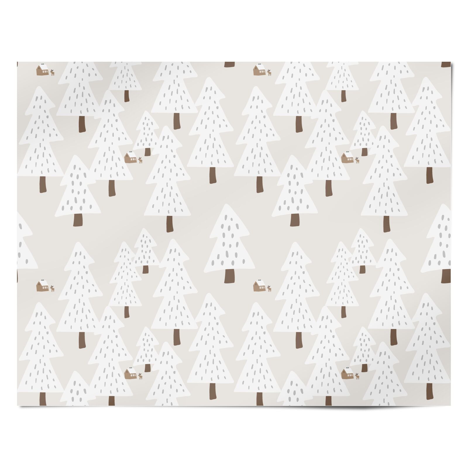 White Christmas Forest Personalised Wrapping Paper Alternative