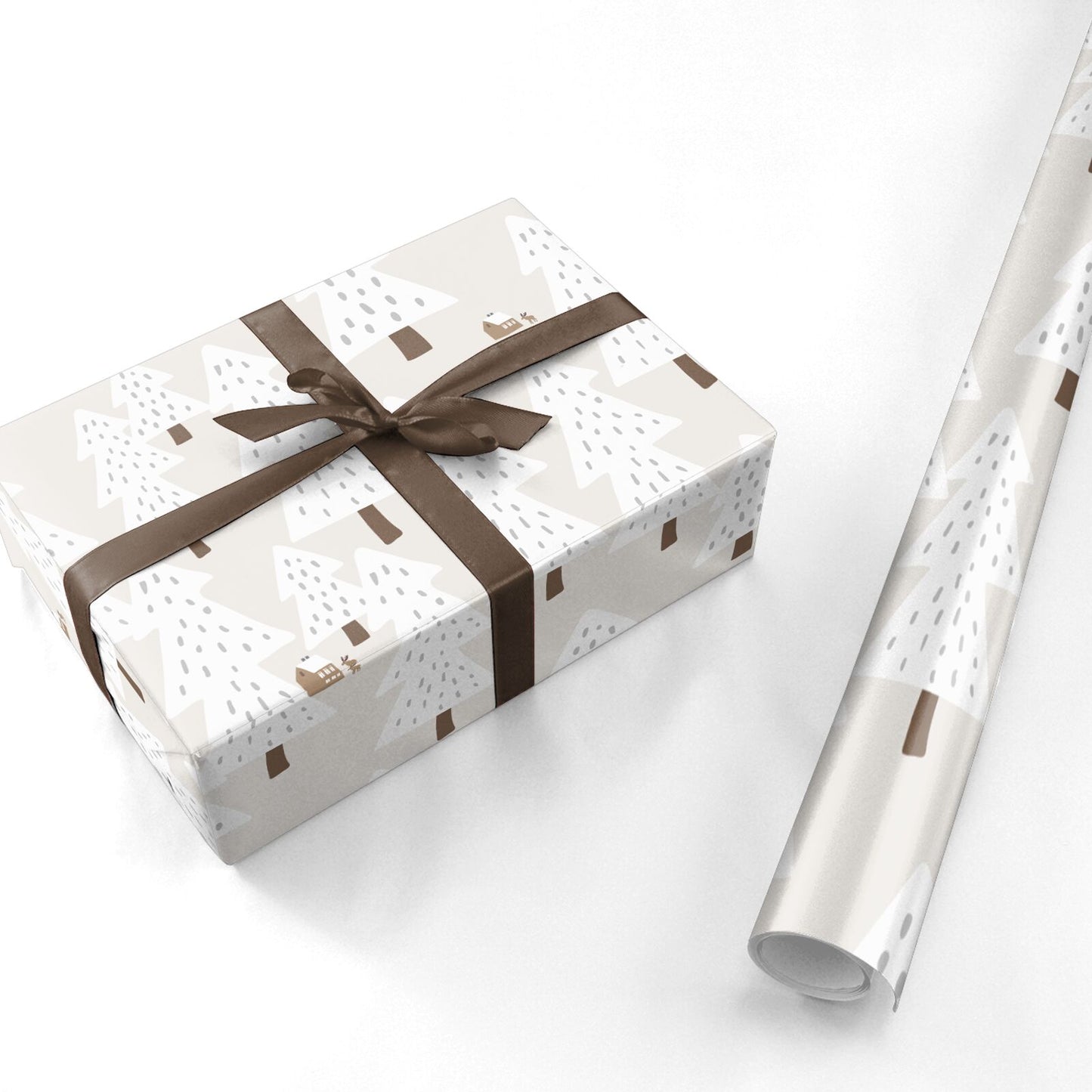 White Christmas Forest Personalised Wrapping Paper