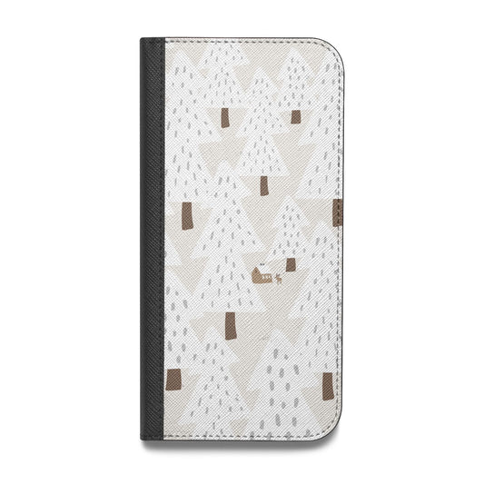 White Christmas Forest Vegan Leather Flip iPhone Case