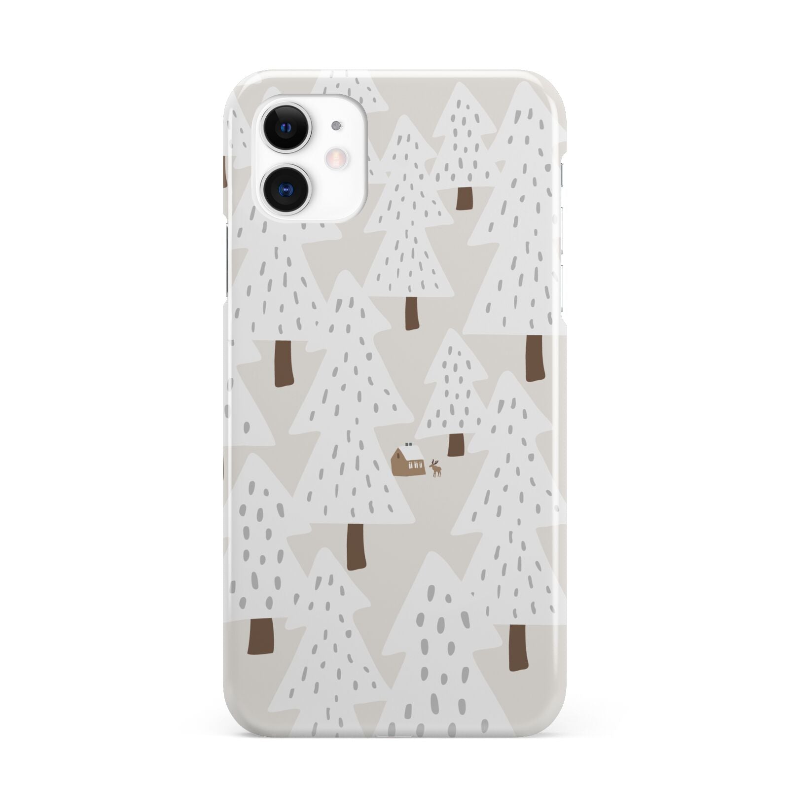 White Christmas Forest iPhone 11 3D Snap Case