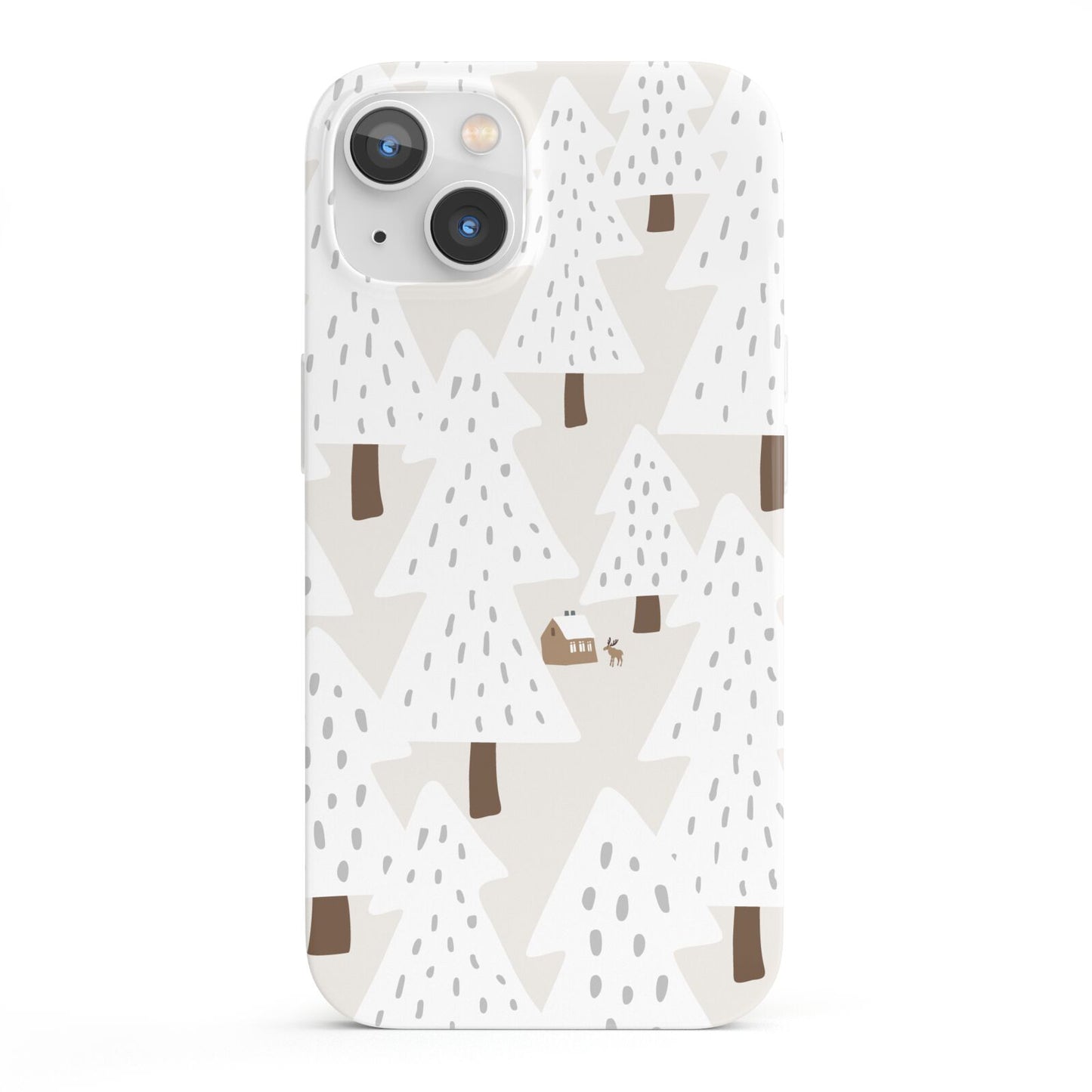 White Christmas Forest iPhone 13 Full Wrap 3D Snap Case