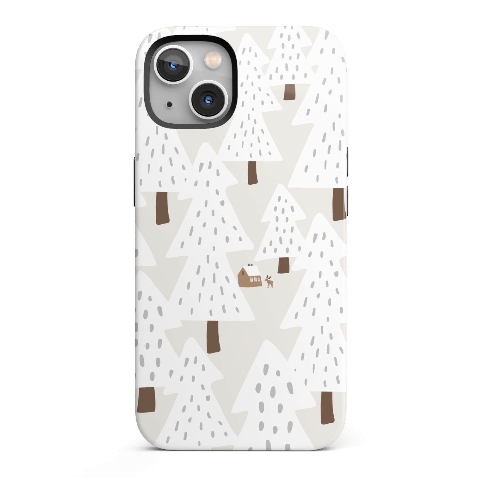 White Christmas Forest iPhone 13 Full Wrap 3D Tough Case