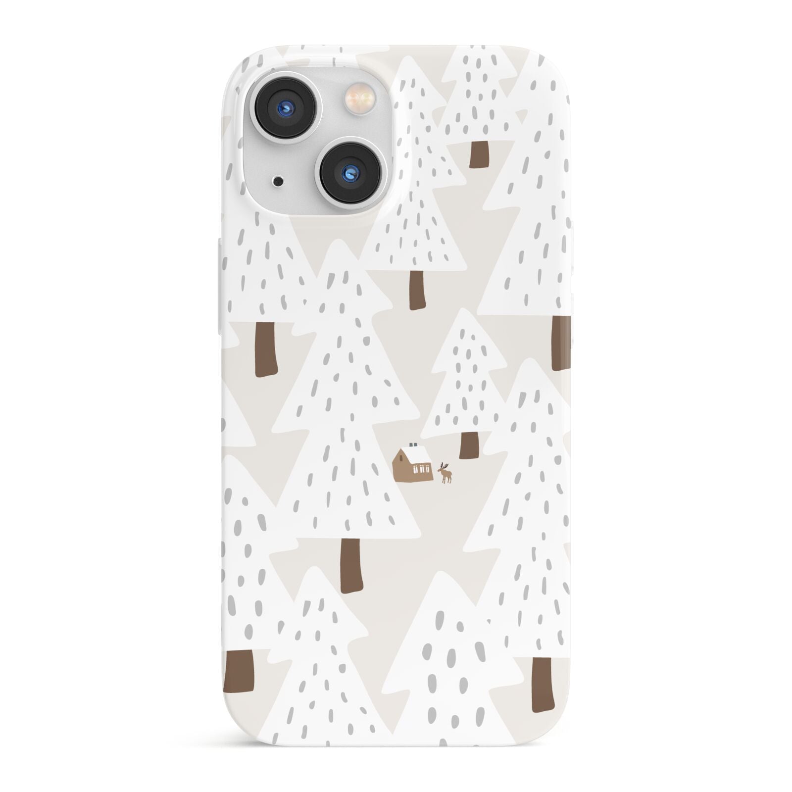 White Christmas Forest iPhone 13 Mini Full Wrap 3D Snap Case