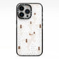 White Christmas Forest iPhone 13 Pro Black Impact Case on Silver phone