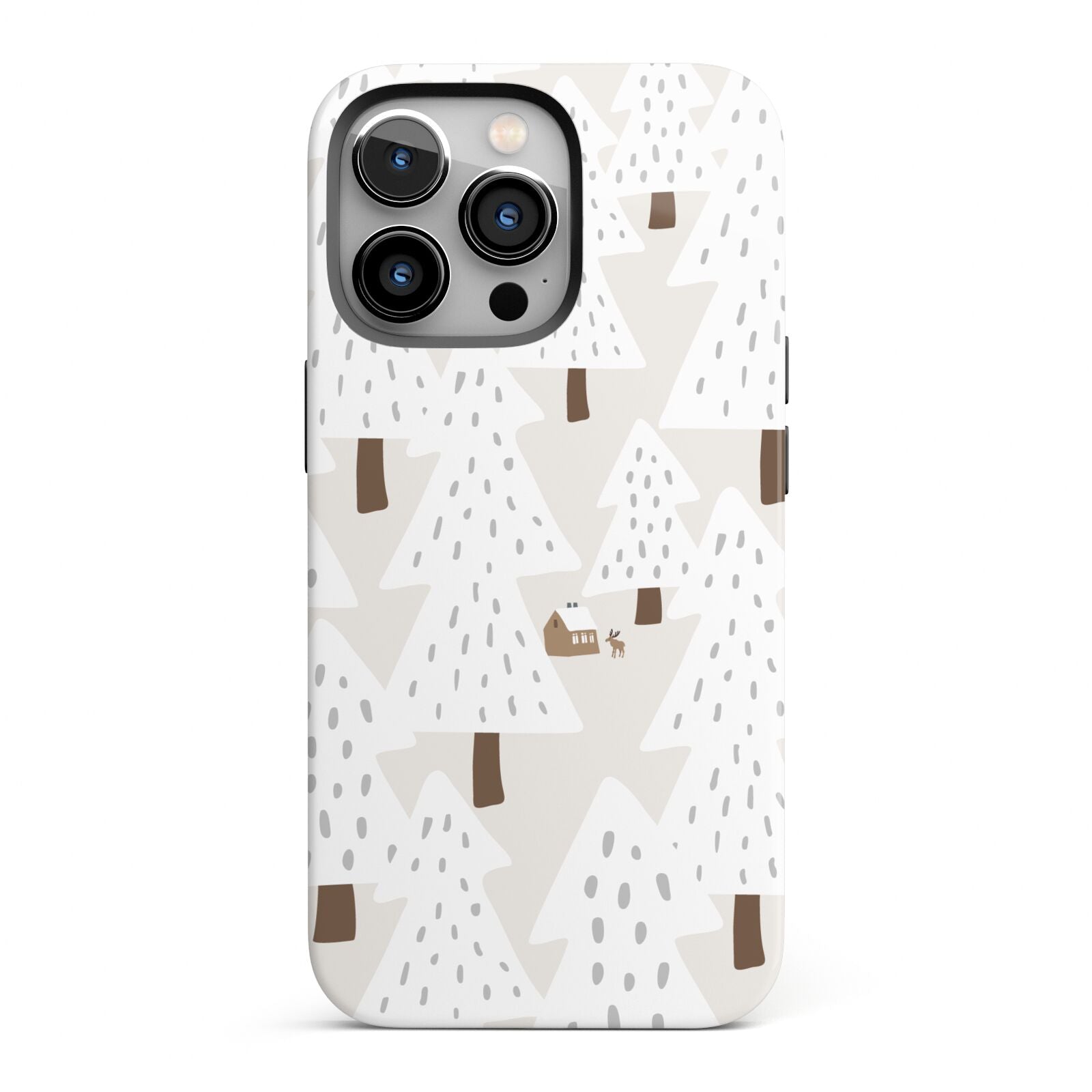 White Christmas Forest iPhone 13 Pro Full Wrap 3D Tough Case