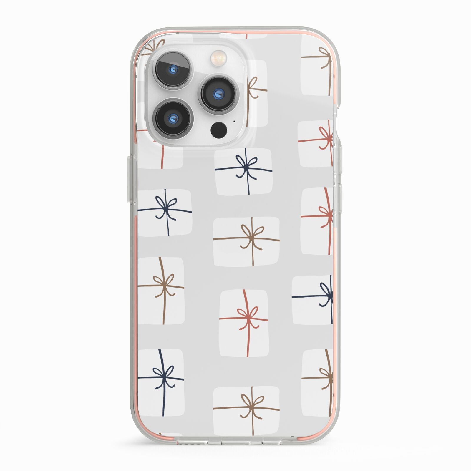 White Christmas Forest iPhone 13 Pro TPU Impact Case with Pink Edges