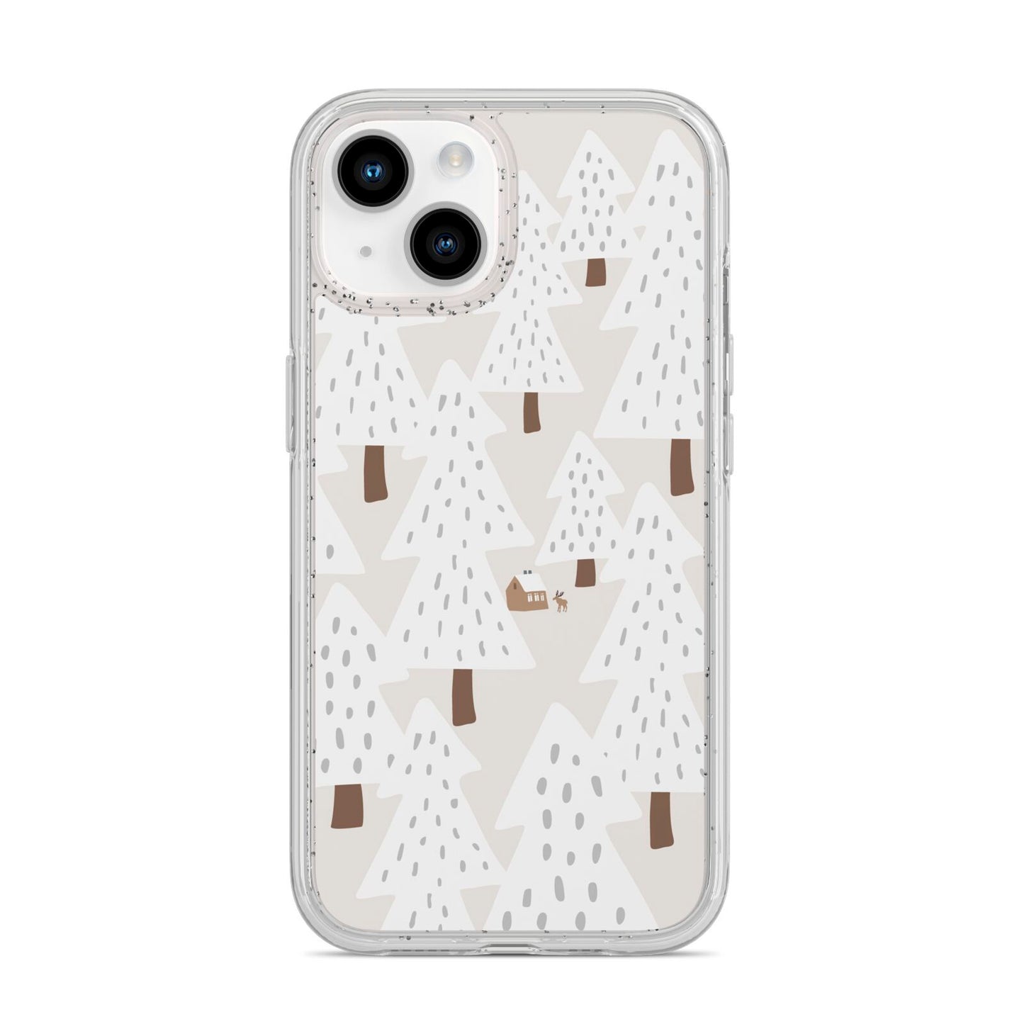 White Christmas Forest iPhone 14 Glitter Tough Case Starlight