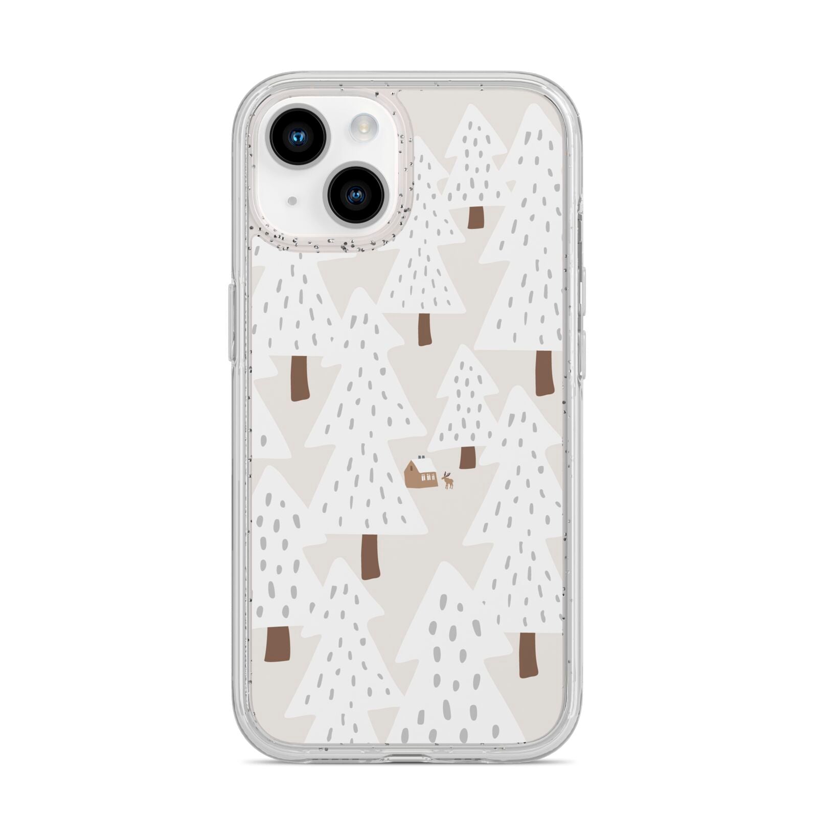 White Christmas Forest iPhone 14 Glitter Tough Case Starlight