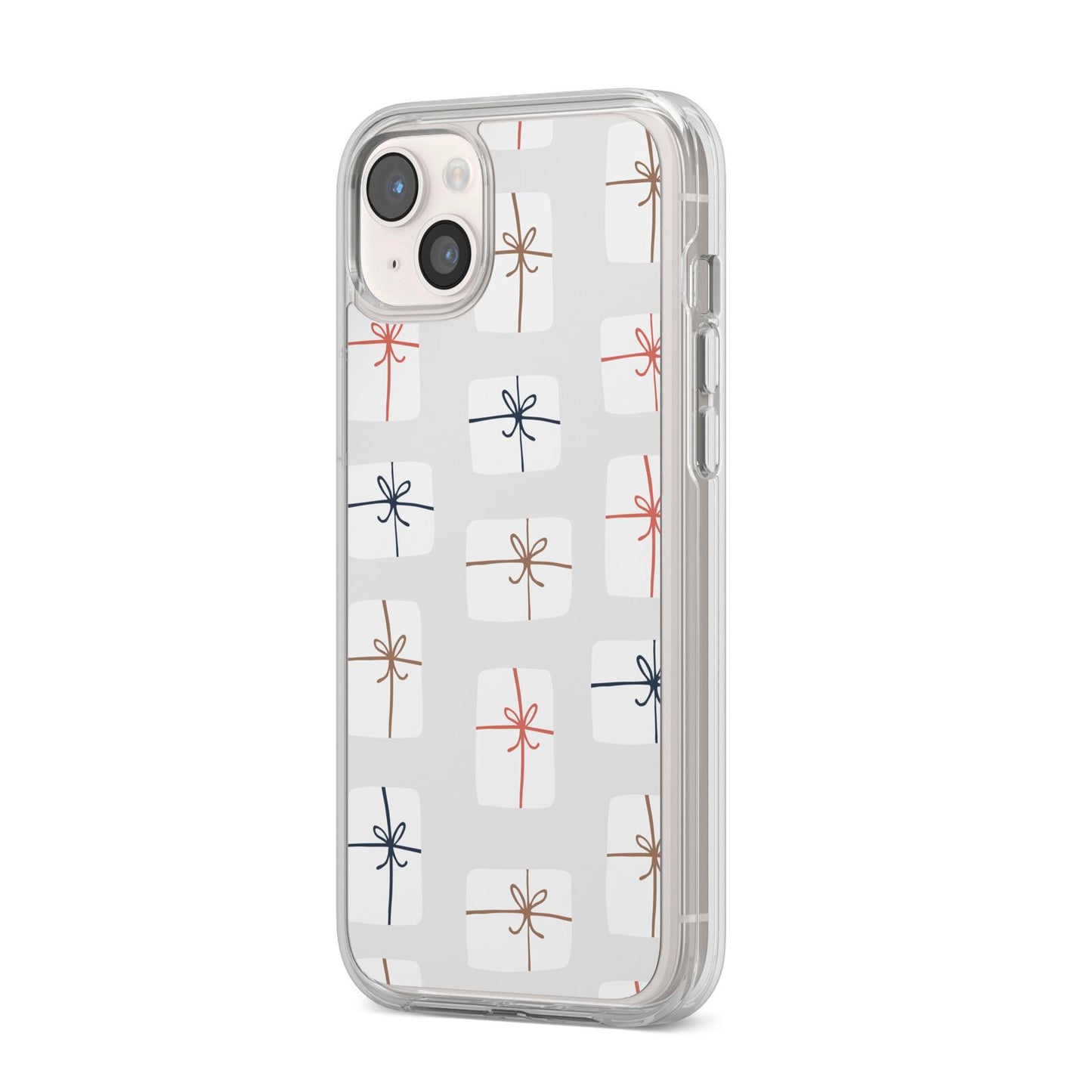 White Christmas Forest iPhone 14 Plus Clear Tough Case Starlight Angled Image