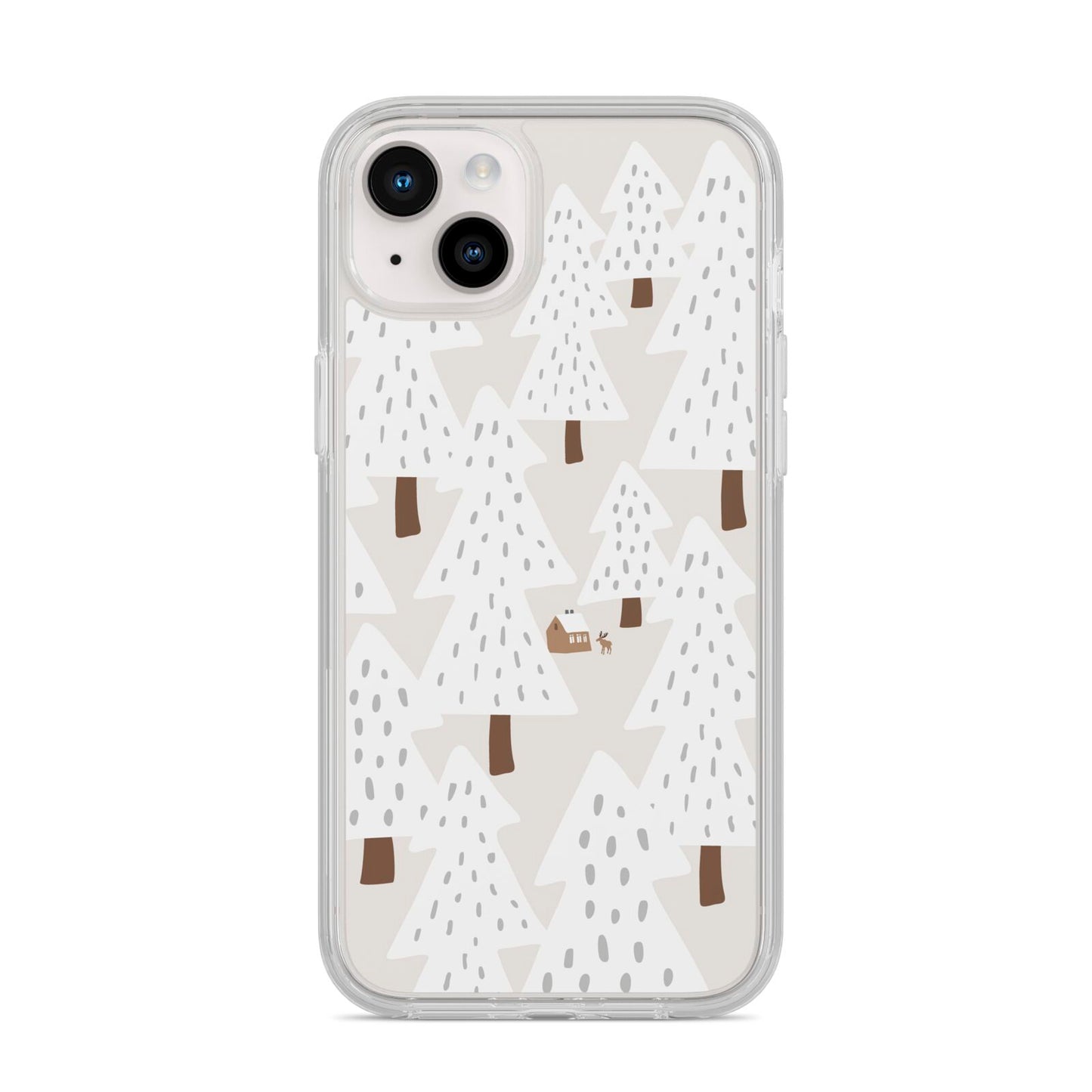 White Christmas Forest iPhone 14 Plus Clear Tough Case Starlight