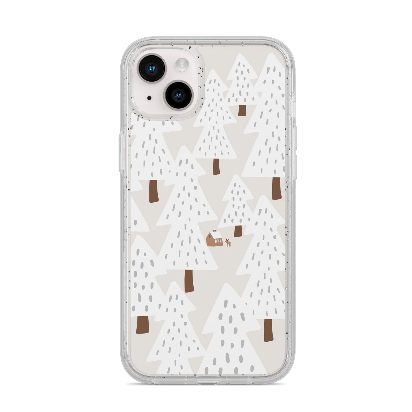 White Christmas Forest iPhone 14 Plus Glitter Tough Case Starlight