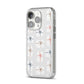 White Christmas Forest iPhone 14 Pro Clear Tough Case Silver Angled Image