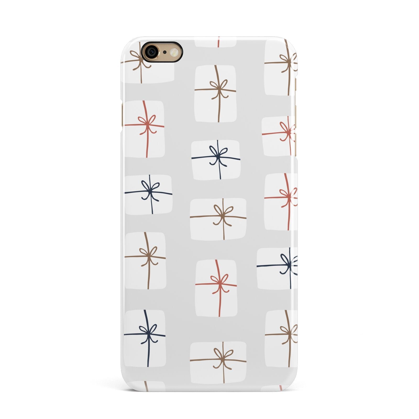 White Christmas Forest iPhone 6 Plus 3D Snap Case on Gold Phone